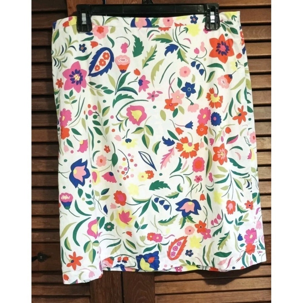 Boden Midi Skirt Womens 10R Floral Preppy Summer Party Cotton Cottagecore
